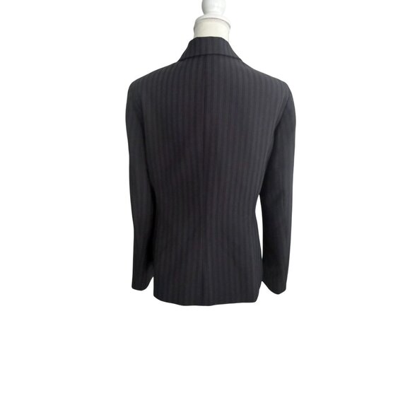 LE SUIT Black Gray Pinstriped Blazer Jacket Size US 14 - Picture 4 of 11